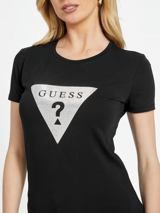 Blusa Guess negro logo brillante mujer