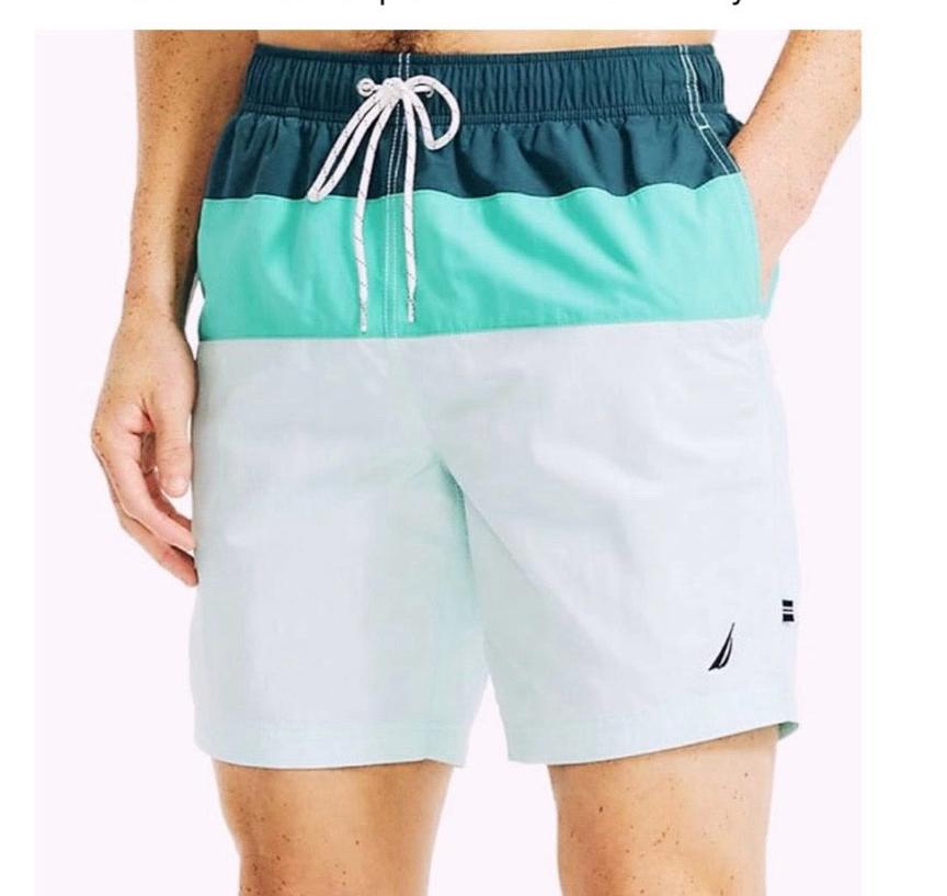 Pantaloneta short Nautica verde esmeralda, menta, celeste