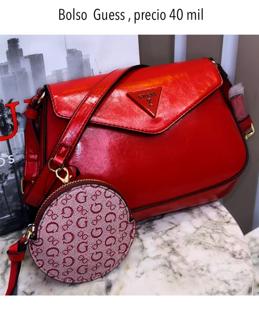 Bolso Manos Libres Guess rojo brillante