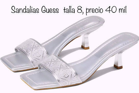 Sandalias Guess Mujer plateado