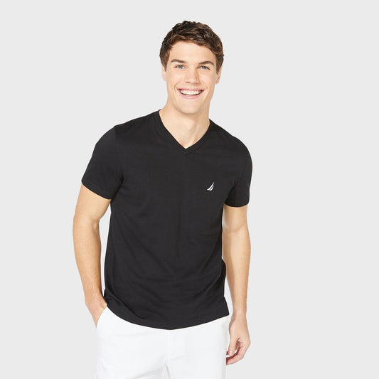 Camiseta Nautica negro cuello V hombre