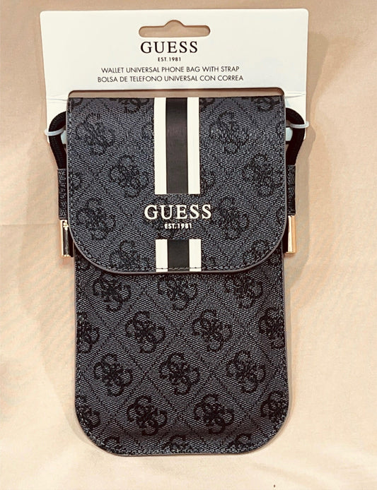 Porta Celular Guess negro con franjas