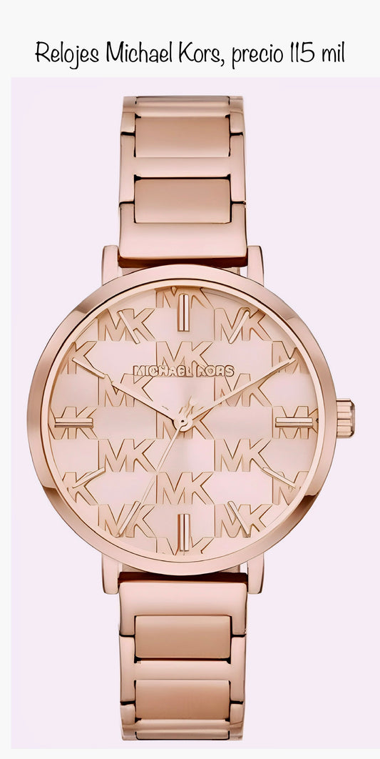 Reloj MK oro rosa letras