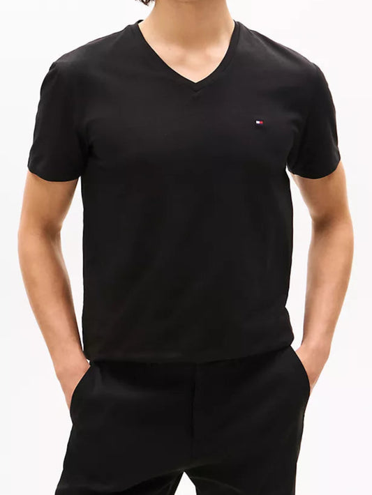 Camiseta TH negro cuello V