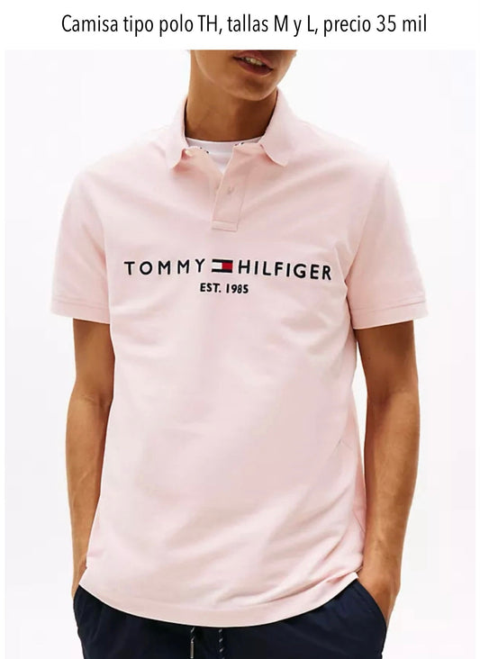 Camisa TH tipo polo rosada