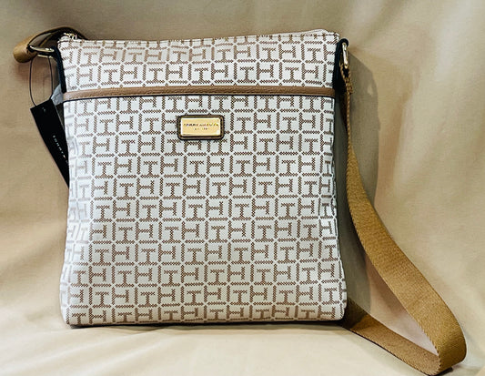 Bolso TH Beige con detalles en café