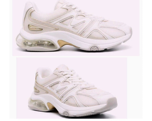 Tennis MK blanco con detalles dorados mujer