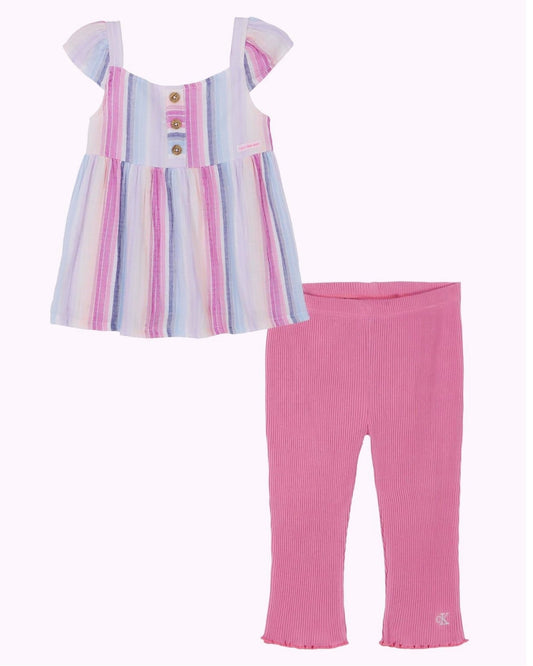 Set juego CK rayas leggins niña