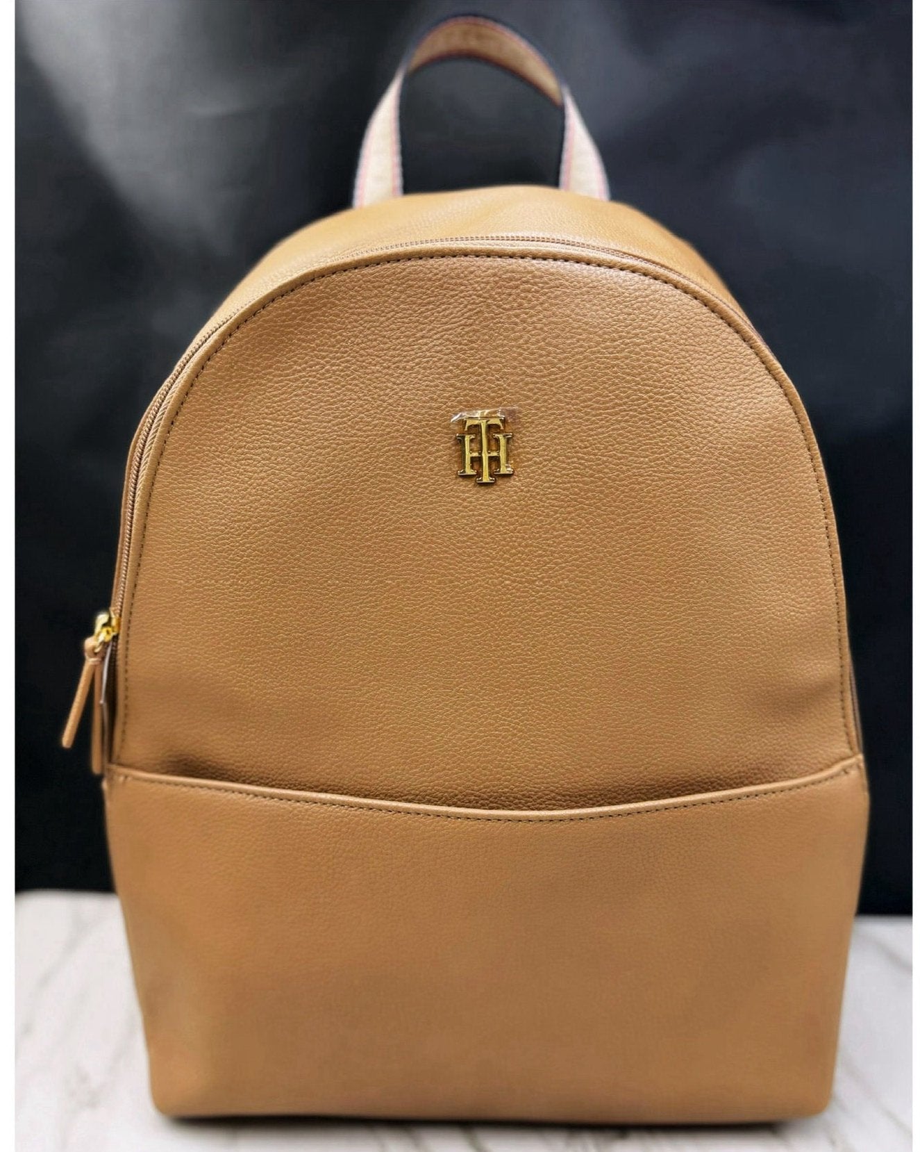 Mochila TH beige cuero mujer