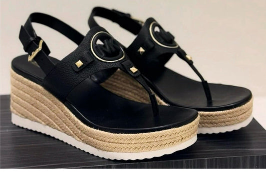 Sandalias MK negro plataforma mujer