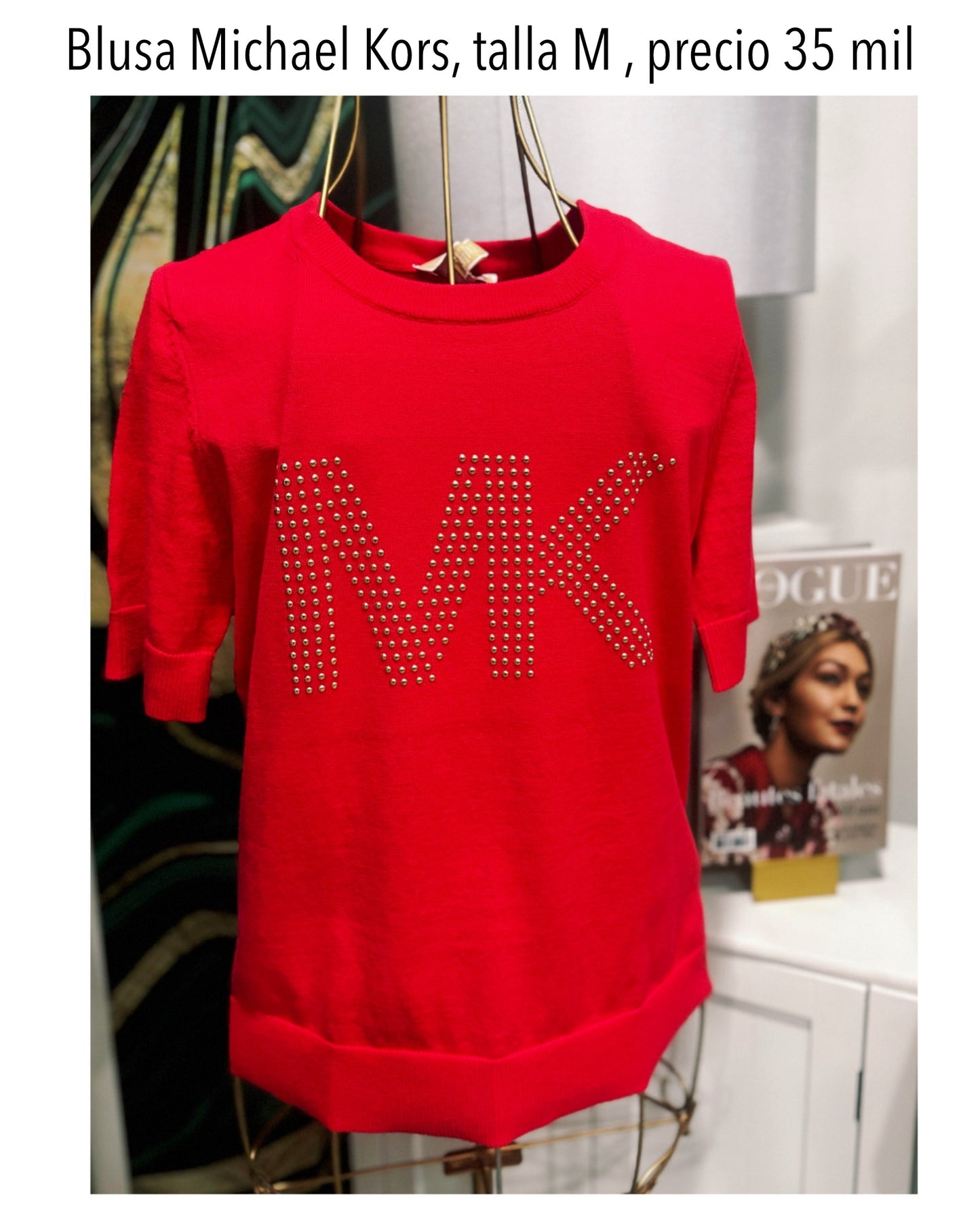 Blusa MK coral con brillantes