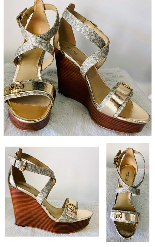 Sandalias MK Mujer original dorada