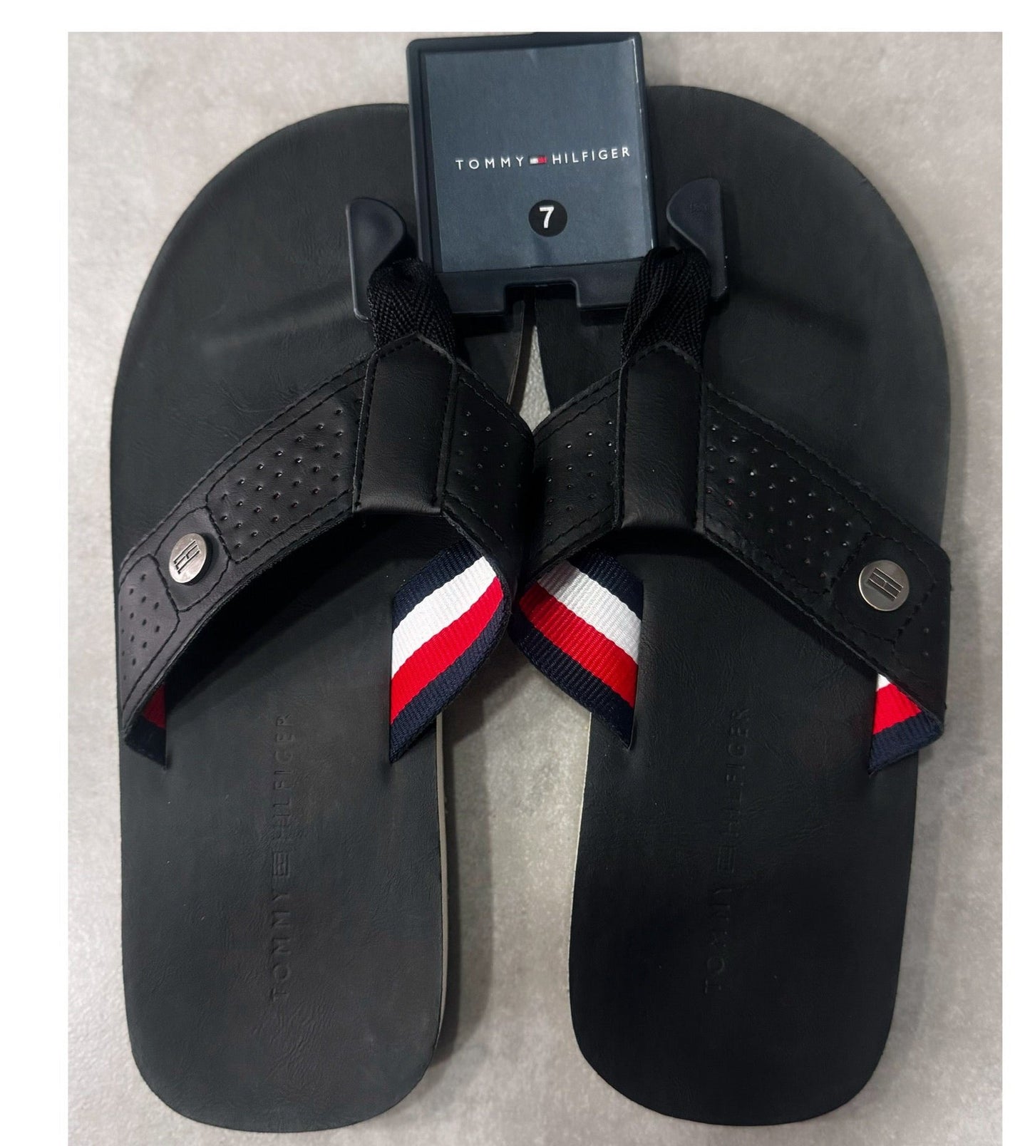 Sandalias TH negro cuero hombre