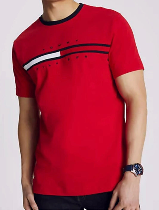 Camiseta TH rojo bandera bordado hombre