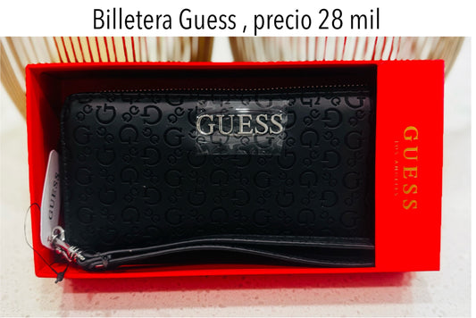 Billetera Guess estampada negro mujer