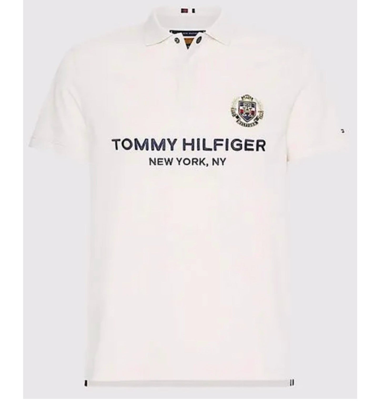 Camisa TH tipo polo blanco bordado niño