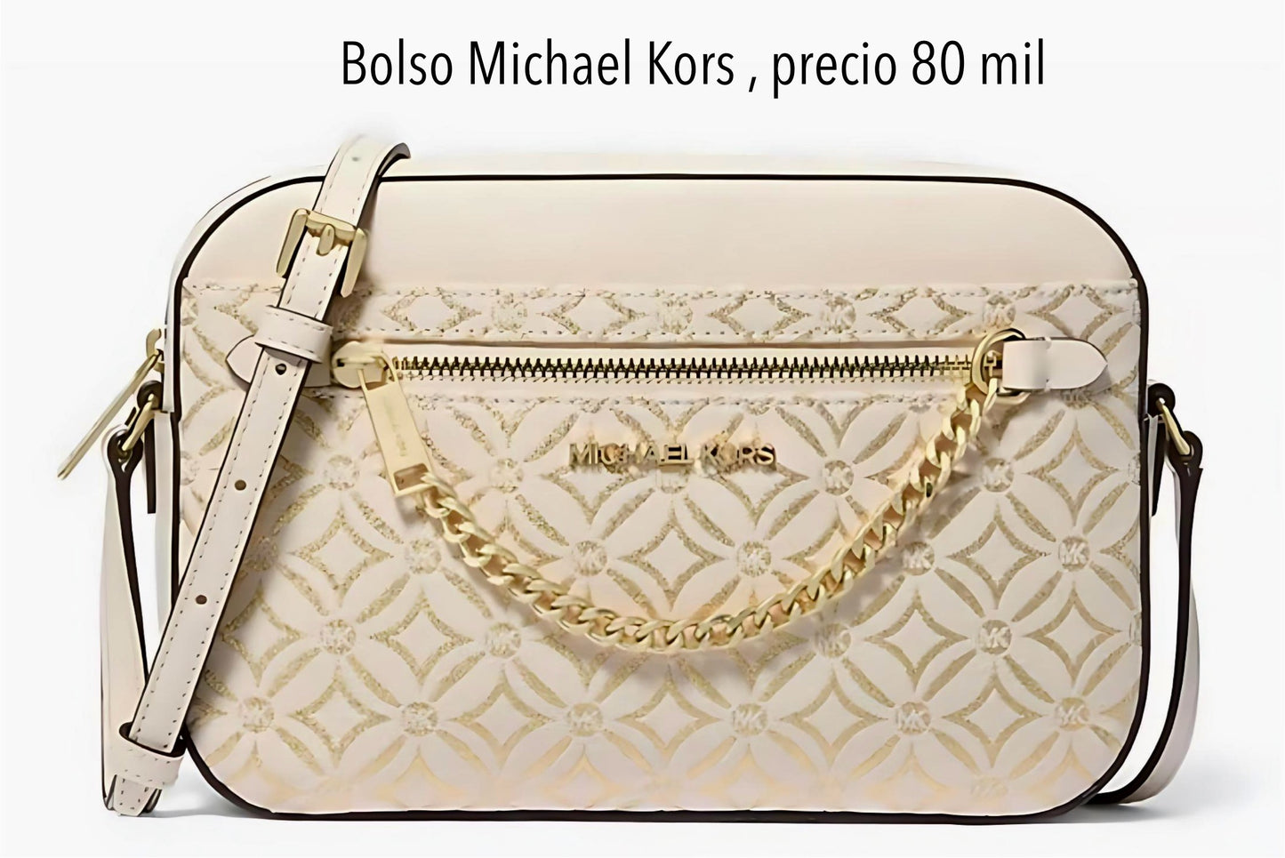 Bolso Manos Libres MK beige dorado mujer