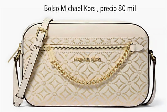 Bolso Manos Libres MK beige dorado mujer