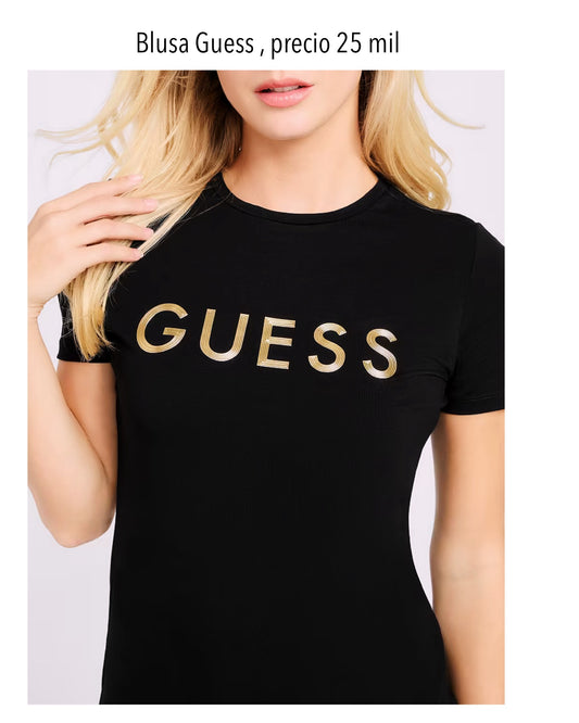 Blusa Guess negro dorado mujer