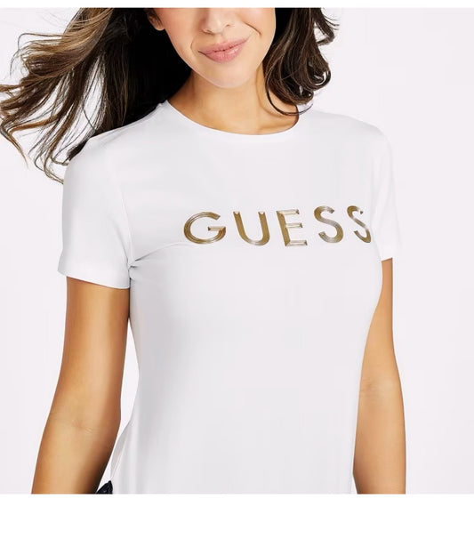 Blusa Guess blanco dorado mujer