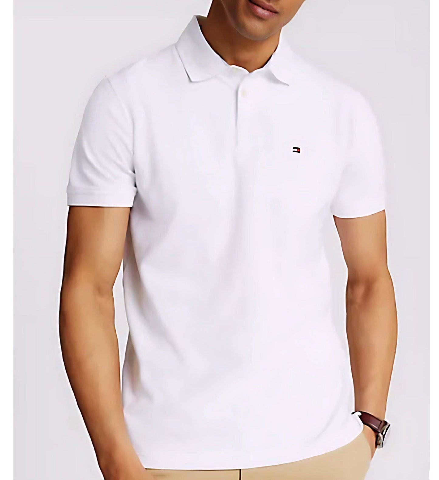 Camisa TH tipo polo blanca