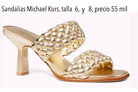 Sandalias MK Mujer original dorada