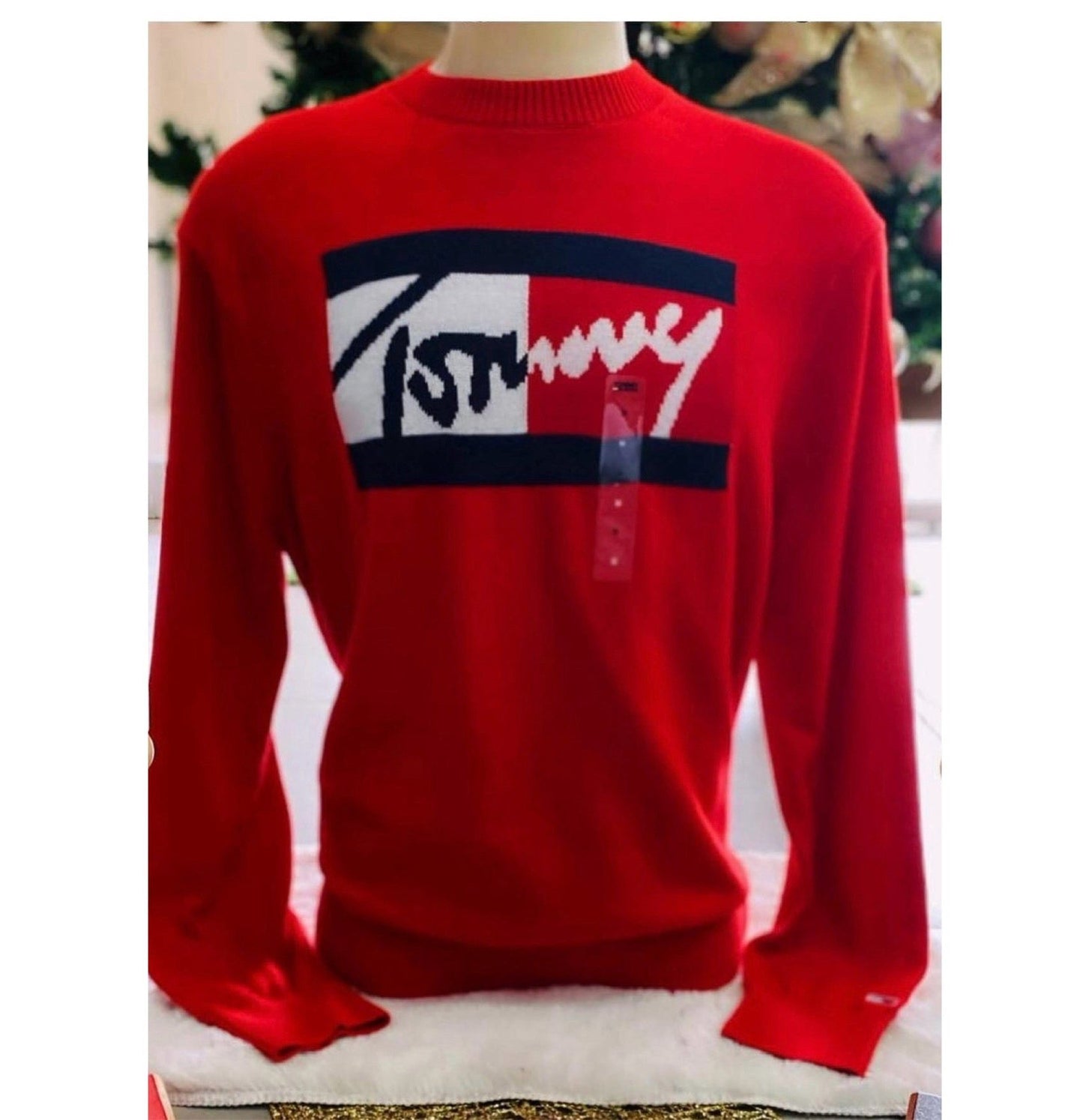 Sudadera sueter TH rojo bandera firma hombre