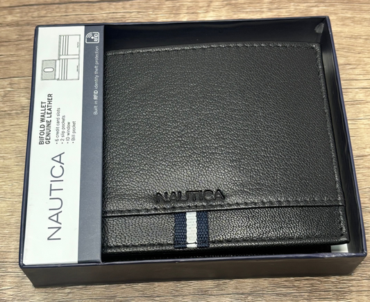 Billetera Nautica hombre cuero negro