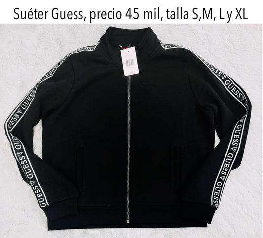 Sueter abrigo Guess negro mujer