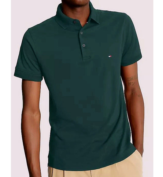 Camisa TH tipo polo verde oscuro