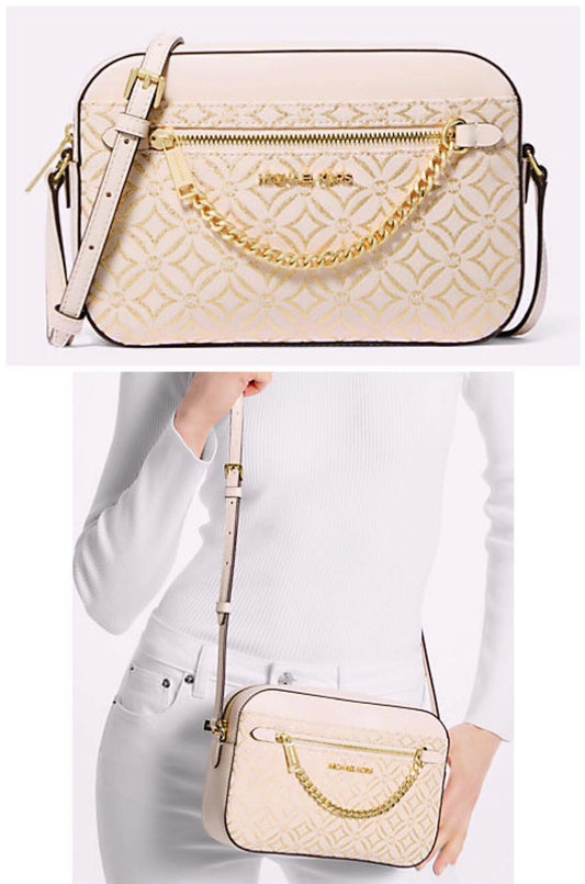 Bolso Manos Libres MK beige con dorado