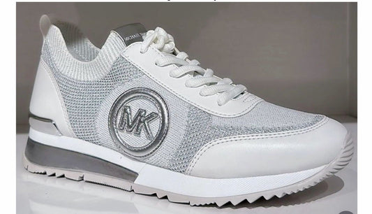 Tennis MK blanco plateado mujer